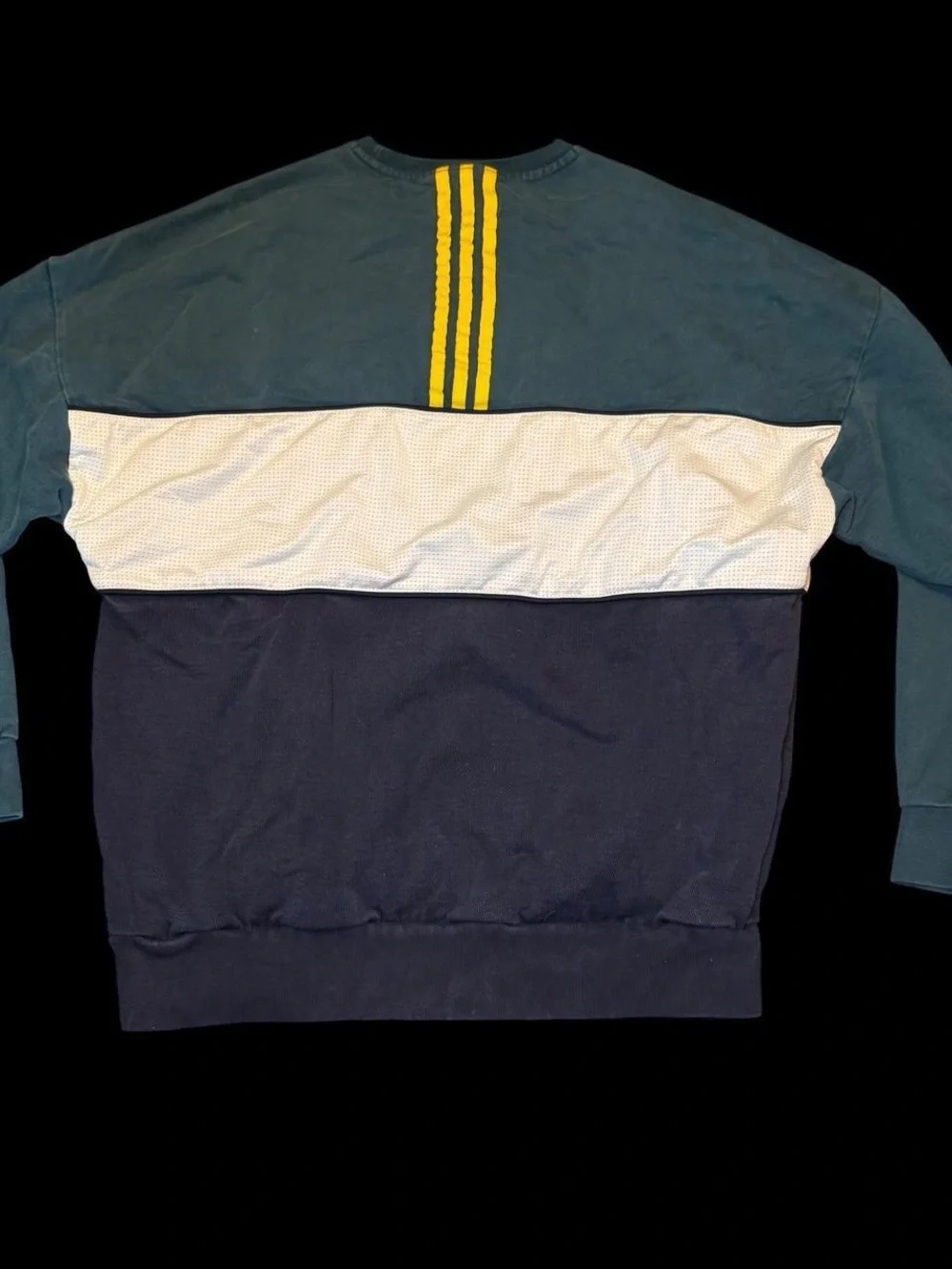adidas Men’s Colorblock Crewneck Sweatshirt - Green/White/Navy